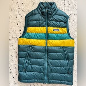 Men's Patagonia Vest Down Sweater Vest XS Green Patagonia Down Vest EUC